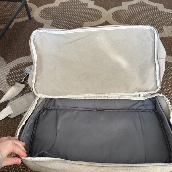 LO & SONS Catalina Deluxe Dove Grey Canvas Weekender Tote Shoulder Strap Bag - Picture 7 of 8